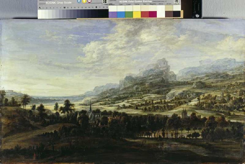 Landschaft mit Kirche a Lucas Uden
