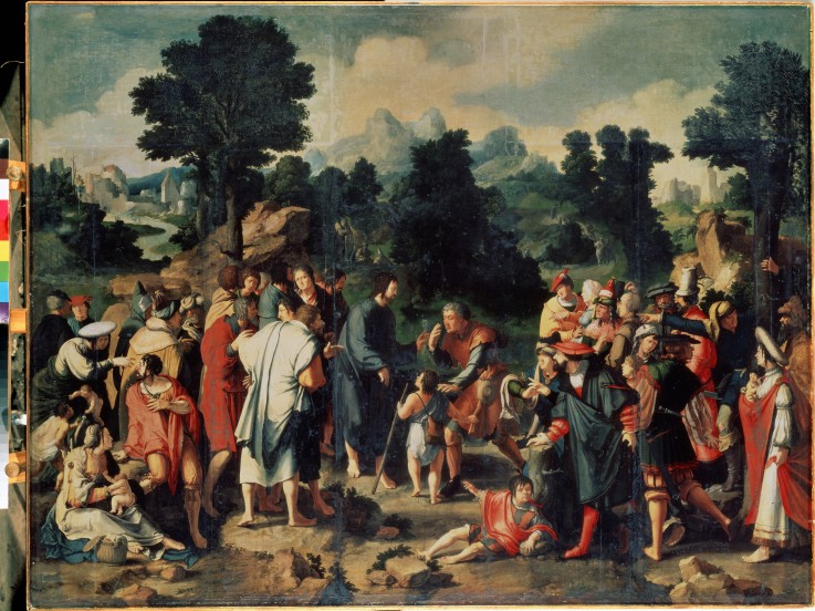 The Healing of Blind Man of Jericho (Central panel) a Lucas van Leyden