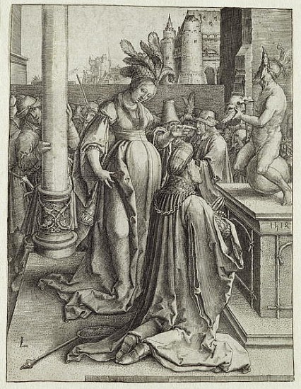 Solomon Prays in front of a Graven Image, c.1514 a Lucas van Leyden