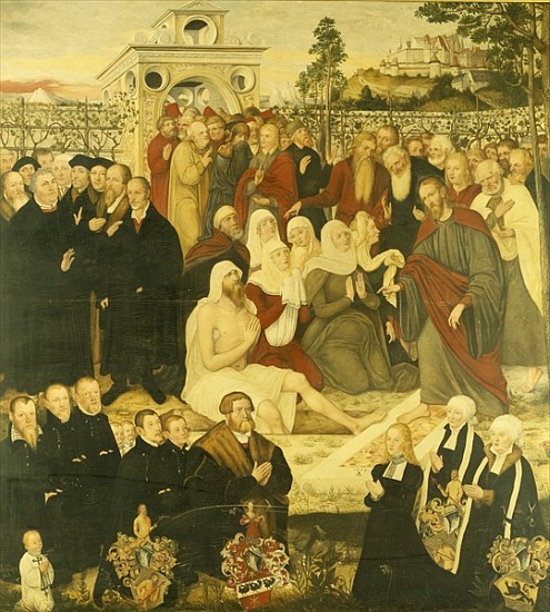 Reformers'' group at a miracle (see also 308463) a Lucas (Schule) Cranach