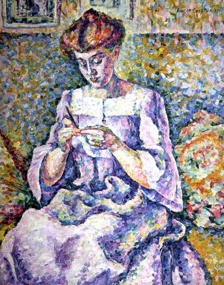 Woman Crocheting a Lucie Cousturier