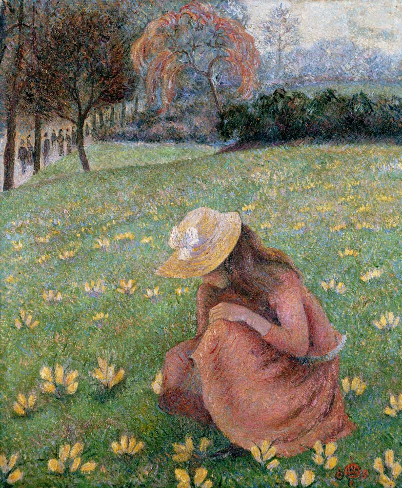 Paesaggio primaverile che fiorisce  a Lucien Pissarro