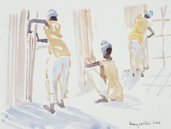 The Bamboo Fence, Senegal, 2003 (w/c on paper)  a Lucy Willis