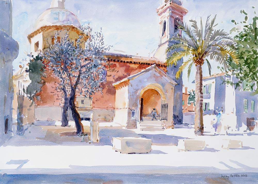 Provencal Church, 1993 (w/c on paper)  a Lucy Willis