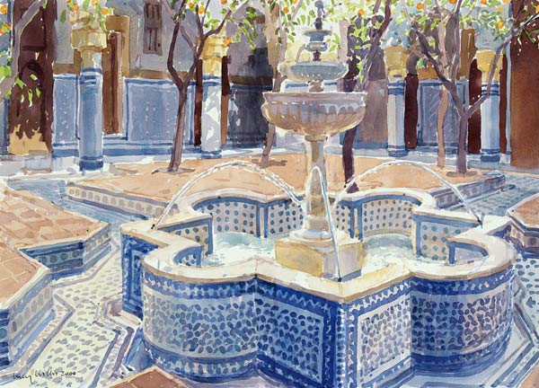 The Blue Fountain, 2000 (w/c on paper)  a Lucy Willis