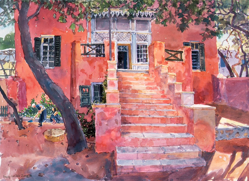 The House at Potisma, 2000 (w/c on paper)  a Lucy Willis