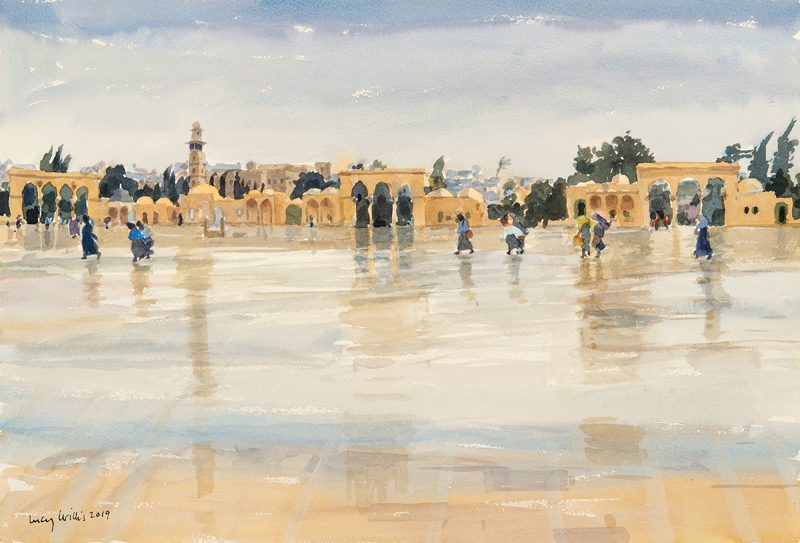 Wind and Rain on the Temple Mount, Jerusalem a Lucy Willis