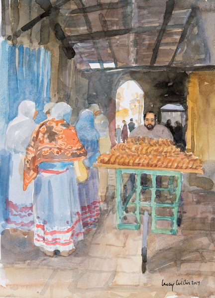 Bagel Seller in the Old City, Jerusalem a Lucy Willis