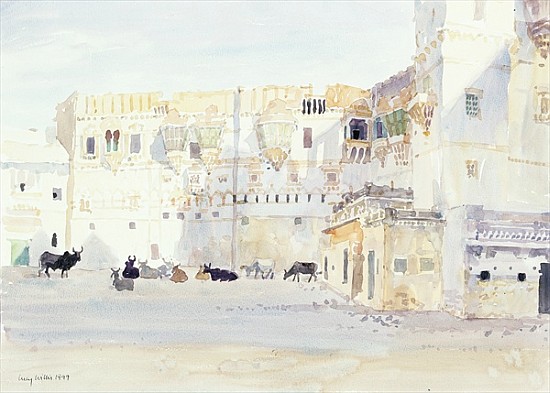 Evening at the Palace, Bhuj, 1999 (w/c on paper)  a Lucy Willis