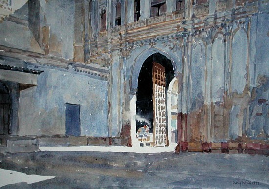 Palace Gate, Gujarat (w/c on paper)  a Lucy Willis