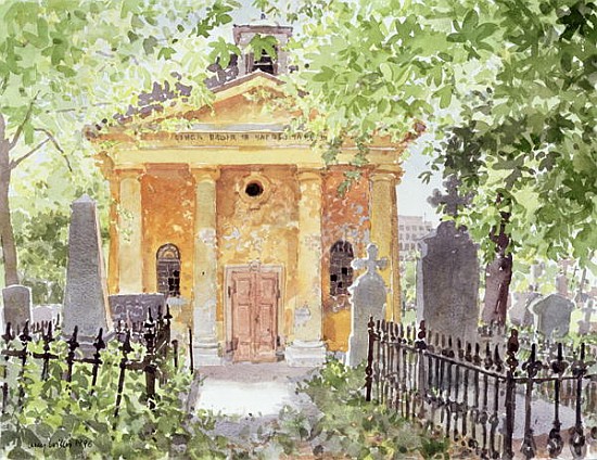 Temple of Harmony, Vesprem, Hungary, 1996 (w/c on paper)  a Lucy Willis