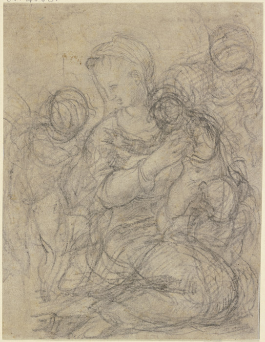 Heilige Familie mit kniender Maria a Ludovico Carracci