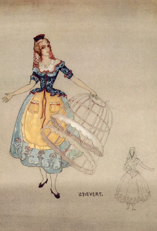 Costume Design for the opera ''The Marriage of Figaro'', by Wolfgang Amadeus Mozart (1756-91) a Ludovico Sievert