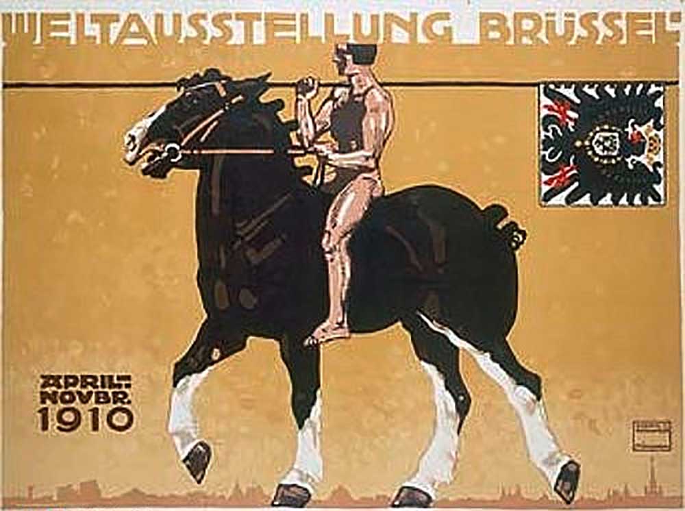 Poster for the Worlds Fair Brussels a Ludwig Hohlwein