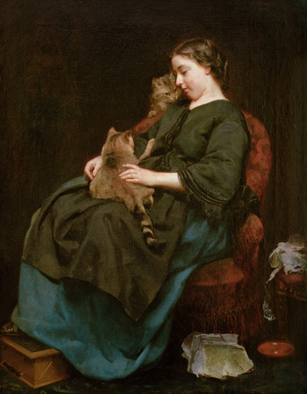 Die Katzenmutter a Ludwig Knaus