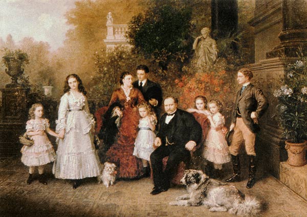 Family of the Businessman B. H. Strousberg a Ludwig Knaus