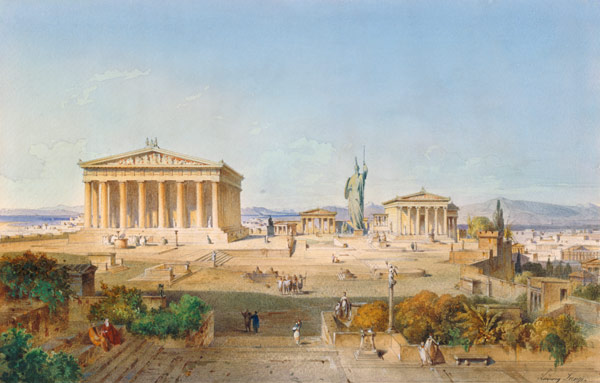 The Akropolis in Athens in the time of Perikles 444 V . Chr a Ludwig Lange