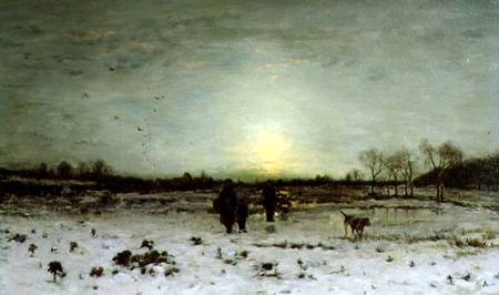 Winter Landscape at Sunset a Ludwig Munthe