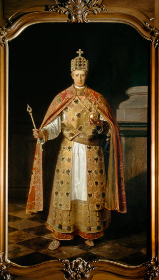 Francis II Holy Roman Emperor (1768-1835) wearing the Imperial insignia a Ludwig or Louis Streitenfeld