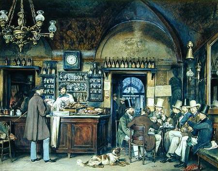 The Greek Cafe in Rome a Ludwig Passini