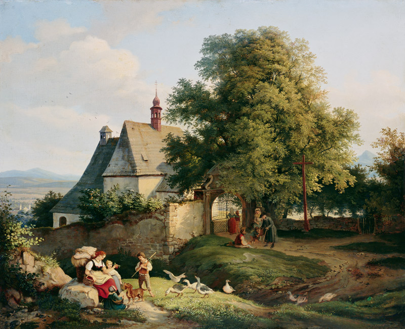 The church at Graupen in Bohemia a Ludwig Richter