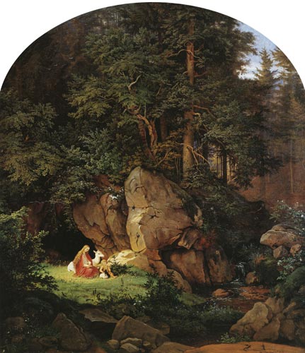 Genoveva in the Wood Clearing a Ludwig Richter