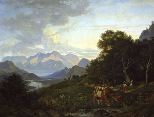 L.Richter, Salzburg landscape /1830 a Ludwig Richter