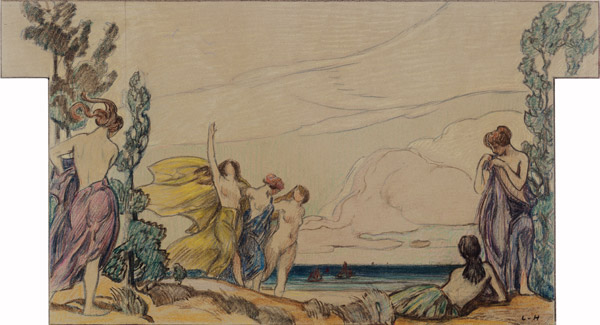 Weibliche Akte am Meer a Ludwig von Hofmann