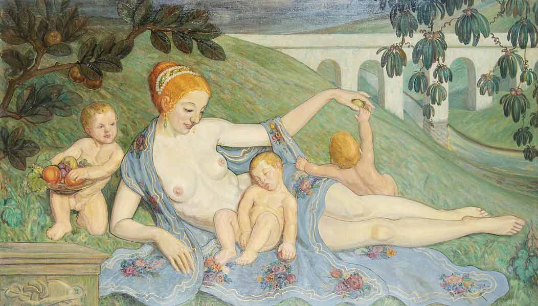 Liegende Venus mit Putten a Ludwig von Hofmann