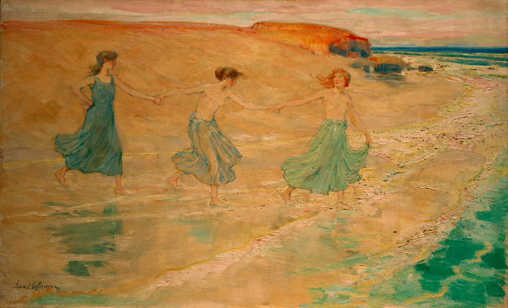 Drei Mädchen am Strand a Ludwig von Hofmann