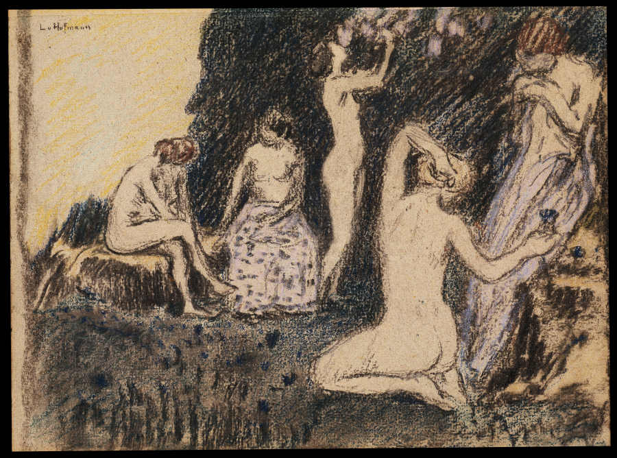 Landschaft mit fünf nackten Frauen a Ludwig von Hofmann