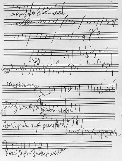 Handwritten musical score (ink on paper) a Ludwig van Beethoven