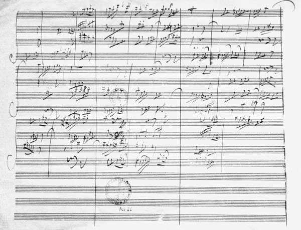 Score for the 3rd Movement of the 5th Symphony a Ludwig van Beethoven