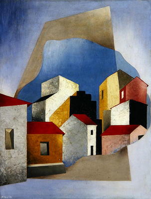 Houses at Lerici, 1932-33 (oil on canvas) a Luigi Colombo Fillia