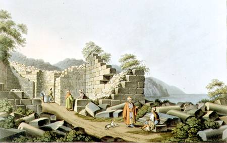 Ruins of an Ancient Temple in Samos, plate 58 from 'Views in the Ottoman Dominions', pub. by R. Bowy a Luigi Mayer