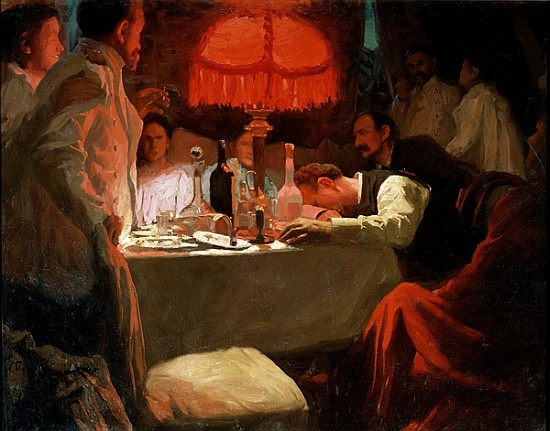 Under the Red Light, c.1910 a Lukjan Vasilievich Popov