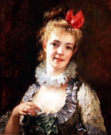 Girl with Love Letter, or the Valentine a Madeleine Lemaire