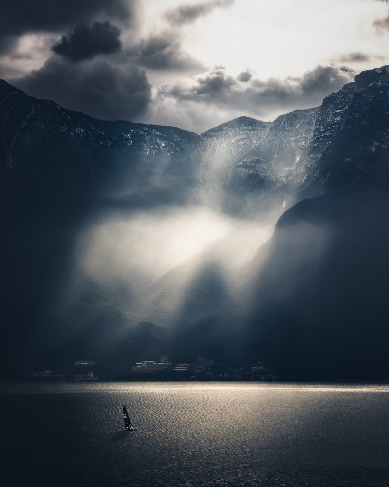 Light Rays over Lake Garda a Majid Behzad