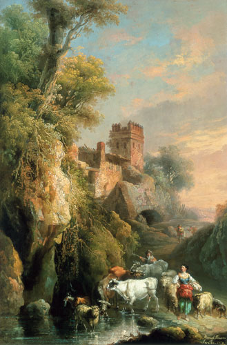 Spanish landscape a Manuel Barron y Carrillo