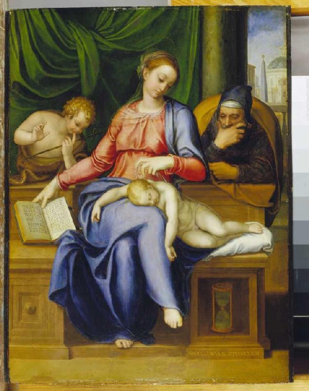 Maria with the child, St. Joseph and the Johannesknaben a Marcello Venusti