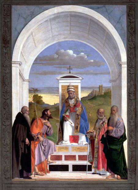 Saint Peter surrounded by four saints a Marco Basaiti