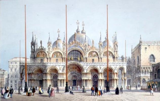 San Marco, Venice, engraved by Brizeghel (litho) a Marco Moro
