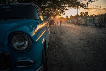 Vignales street at sunset