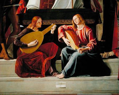 The angel musicians, from the altarpiece of Saint Ambrose a Marco Vivarini