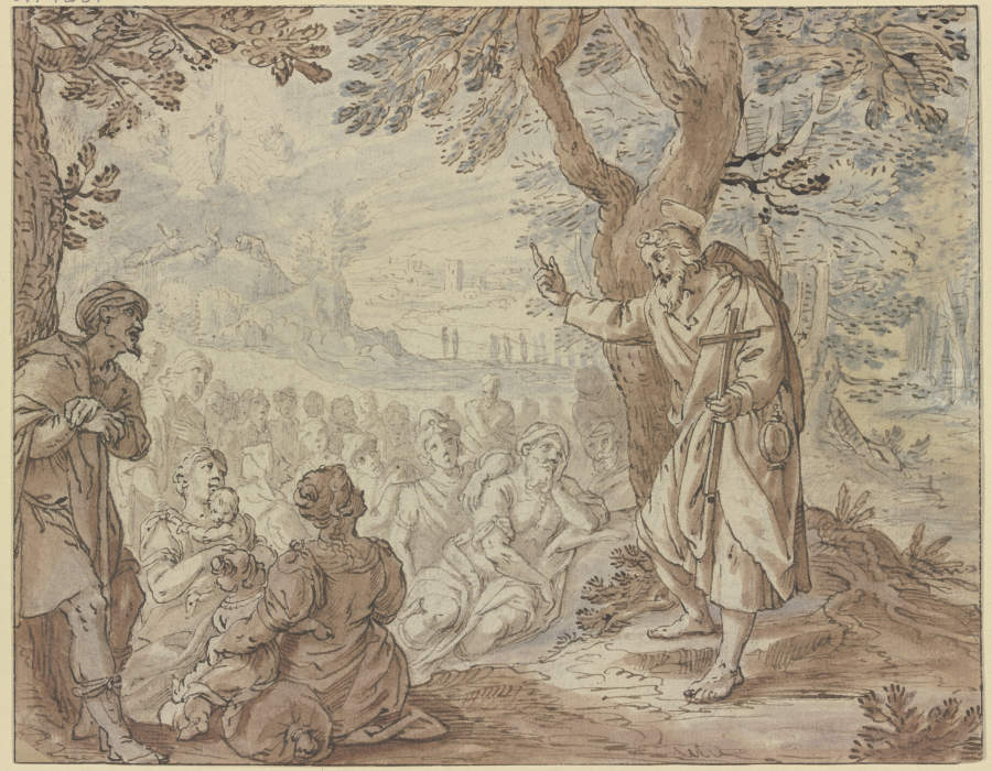 Johannes der Täufer predigt dem Volk a Marcus Sadeler