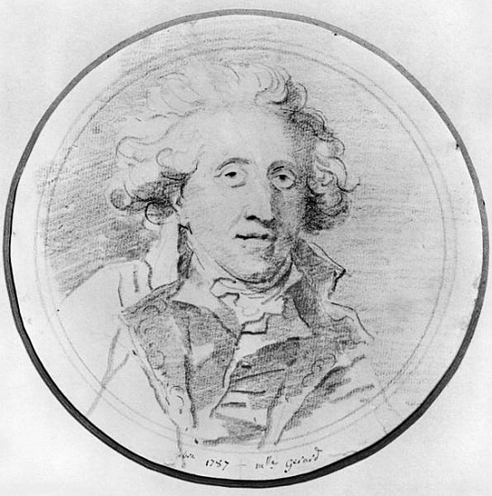 Portrait presumed to be Jean-Honore Fragonard (1732-1806) 1787 (pierre noire on paper) a Marguerite Gérard