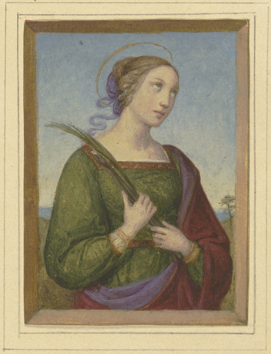 Brustbild einer Heiligen mit Palme a Marie Ellenrieder