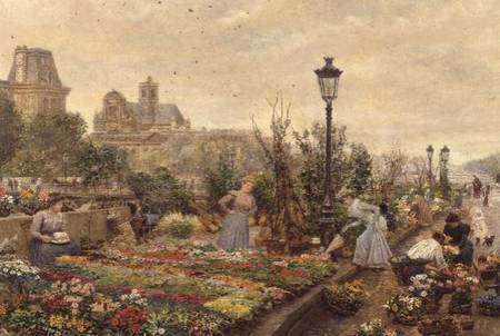 The Flower Market a Marie François Firmin-Girard