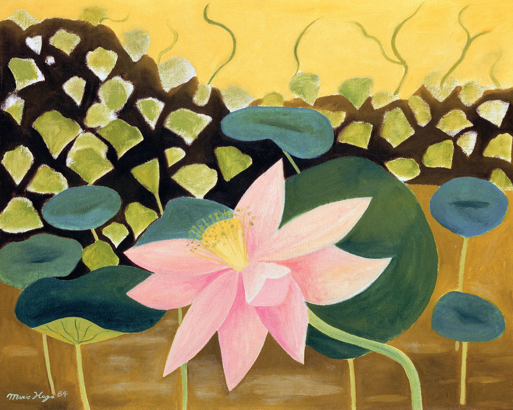 Lotus Flower, 1984 (oil on board)  a Marie  Hugo