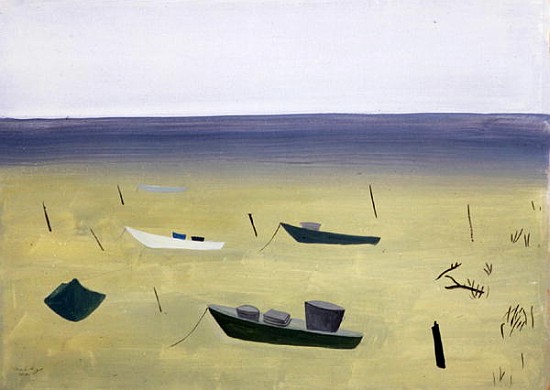 Barques du Vaccares, 1987 (gouache on paper)  a Marie  Hugo